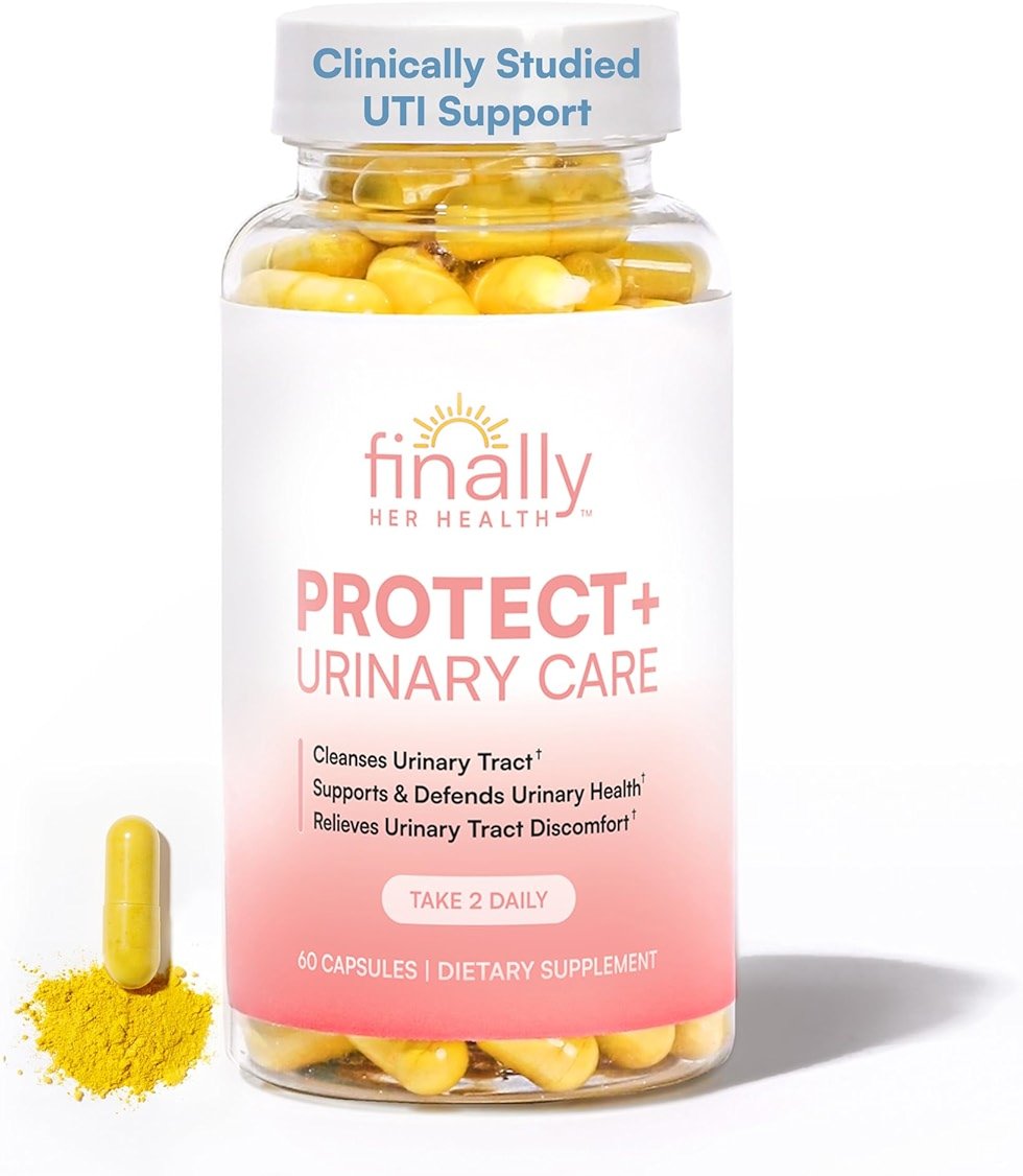 Protect+ Urinary Care Supplement for Women – Fast UTI Support & Prevention – Clinical Strength Formula with D-Mannose – Cleanse & Flush Urinary Tract – 60 Capsules for Comprehensive Urinary Health - Product Image