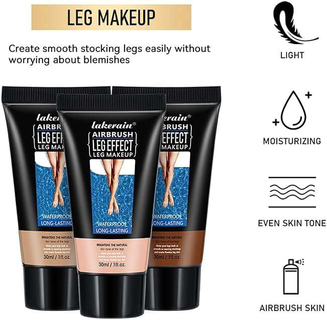 Waterproof Leg Makeup No Transfer,Full Coverage Body Concealer for Legs, Vein Cover-Up Cream, Even Skin Tone, Natural Tan Finish, Instant Tanning Flawless Legs,Body Foundation (#01 FAIREST GLOW, 30ML) - Image 2