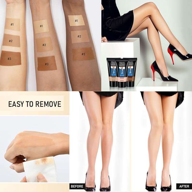 Waterproof Leg Makeup No Transfer,Full Coverage Body Concealer for Legs, Vein Cover-Up Cream, Even Skin Tone, Natural Tan Finish, Instant Tanning Flawless Legs,Body Foundation (#01 FAIREST GLOW, 30ML) - Image 6