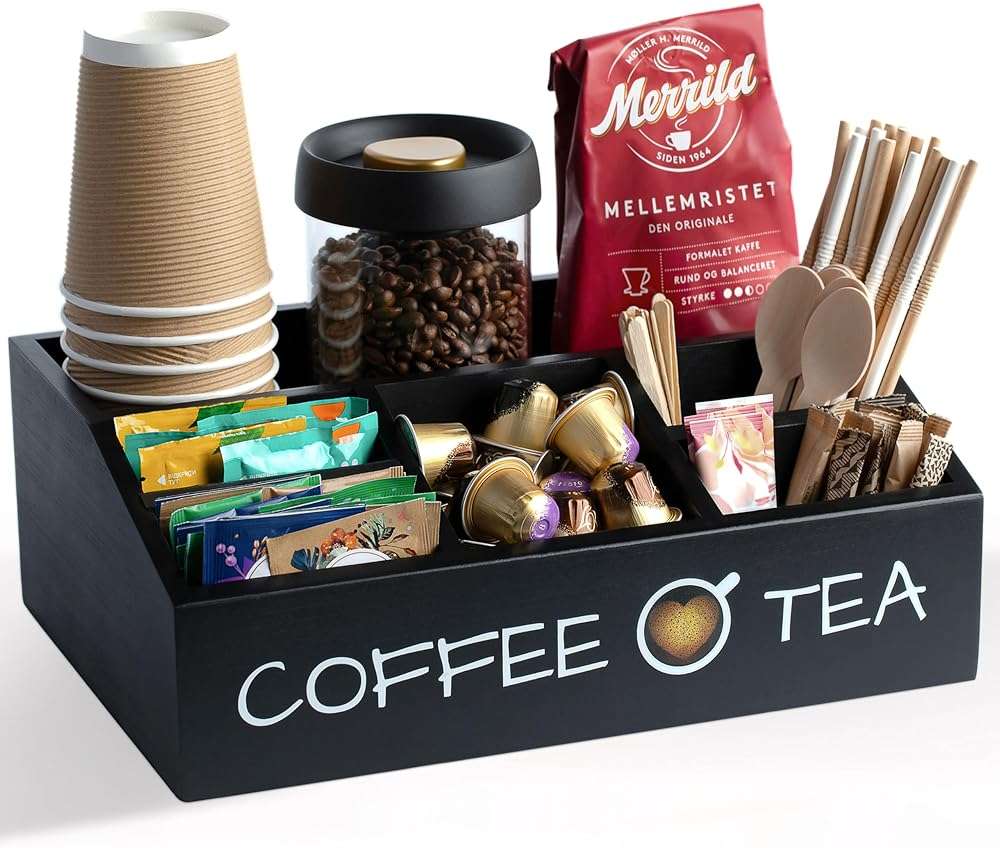 Vinvoli Coffee Station Organizer – Premium 2025 All-in-One Coffee Bar & Tea Organizer for Bar Accessories, Tea Storage, and Decor - Image 1