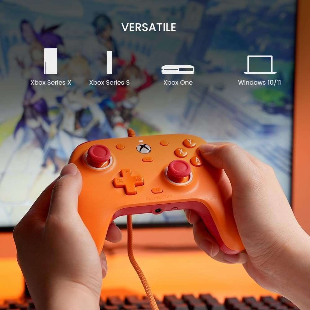 GameSir G7 SE Wired Controller for Xbox Series X|S, Xbox One & Windows 10/11, Plug and Play Gaming Gamepad with Hall Effect Joysticks/Hall Trigger, 3.5mm Audio Jack (Orange) - Image 7