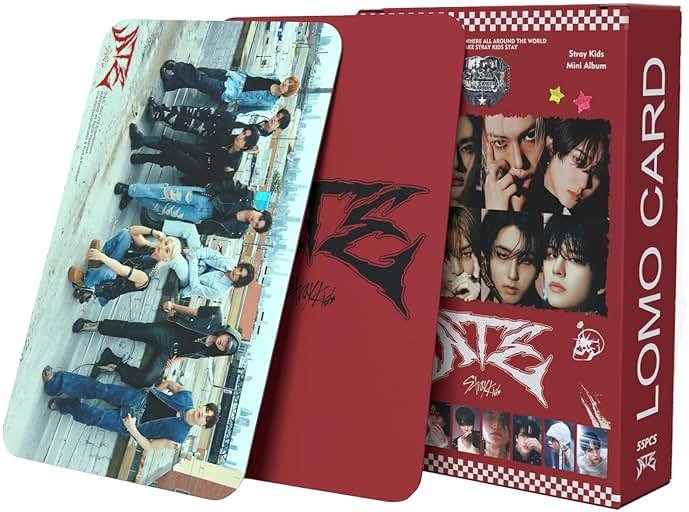 KPOPBP Stray Kids ATE Album Photocards 55 PCS KPOP Photo Cards SKZ Album LOMO Card Set, Gift for Boys and Girls Merch, Red - Product Image