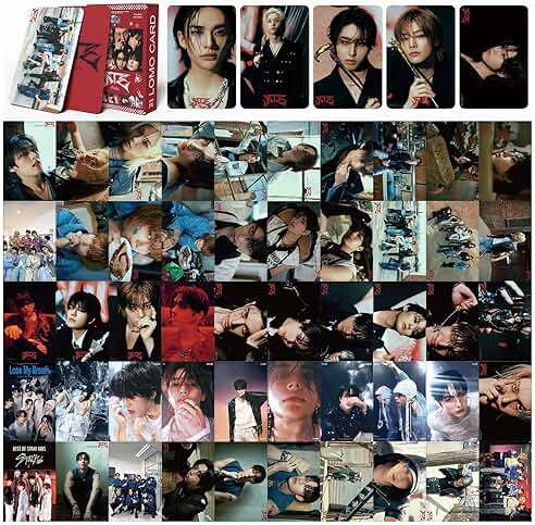 KPOPBP Stray Kids ATE Album Photocards 55 PCS KPOP Photo Cards SKZ Album LOMO Card Set, Gift for Boys and Girls Merch, Red - Image 3