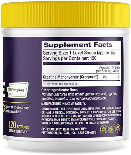 Healthy Origins® Performance Creatine with Creapure®, Unflavored Powder, Supports Muscle Function, Energy & Recovery, 21.2oz (600g), 120 Servings - Image 2