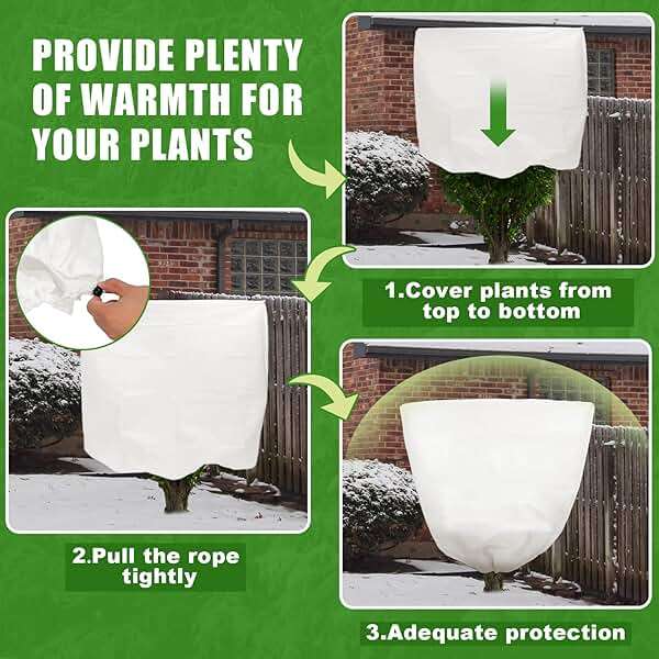 NNG 5PCS Winter Plant Covers Freeze Protection 39.4x39.4Inch Frost Blanket Shrub Covers with Drawstring Plant Protector Shrub Jacket Winter Tree Cover for Outdoor Plants, Shrub Potted Plants - Image 7