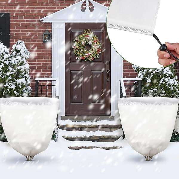 NNG 5PCS Winter Plant Covers Freeze Protection 39.4x39.4Inch Frost Blanket Shrub Covers with Drawstring Plant Protector Shrub Jacket Winter Tree Cover for Outdoor Plants, Shrub Potted Plants - Image 8