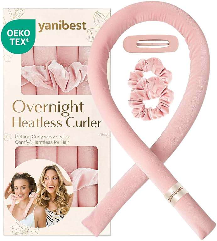 Yanibest Heatless Hair Curler to Sleep in, Overnight Curl Headband for Natural Wavy Curls, No Heat Soft Hair Curler Set with Hair Clip Scrunchies for Styling, No Slip Heatless Curls - Image 1
