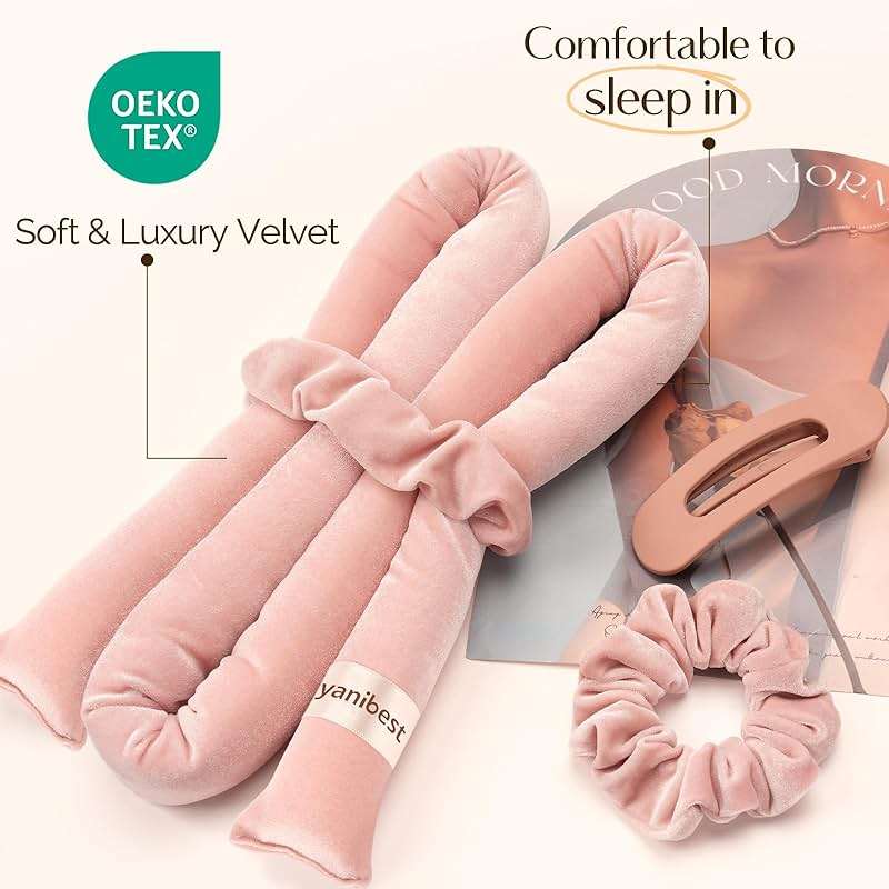 Yanibest Heatless Hair Curler to Sleep in, Overnight Curl Headband for Natural Wavy Curls, No Heat Soft Hair Curler Set with Hair Clip Scrunchies for Styling, No Slip Heatless Curls - Image 4