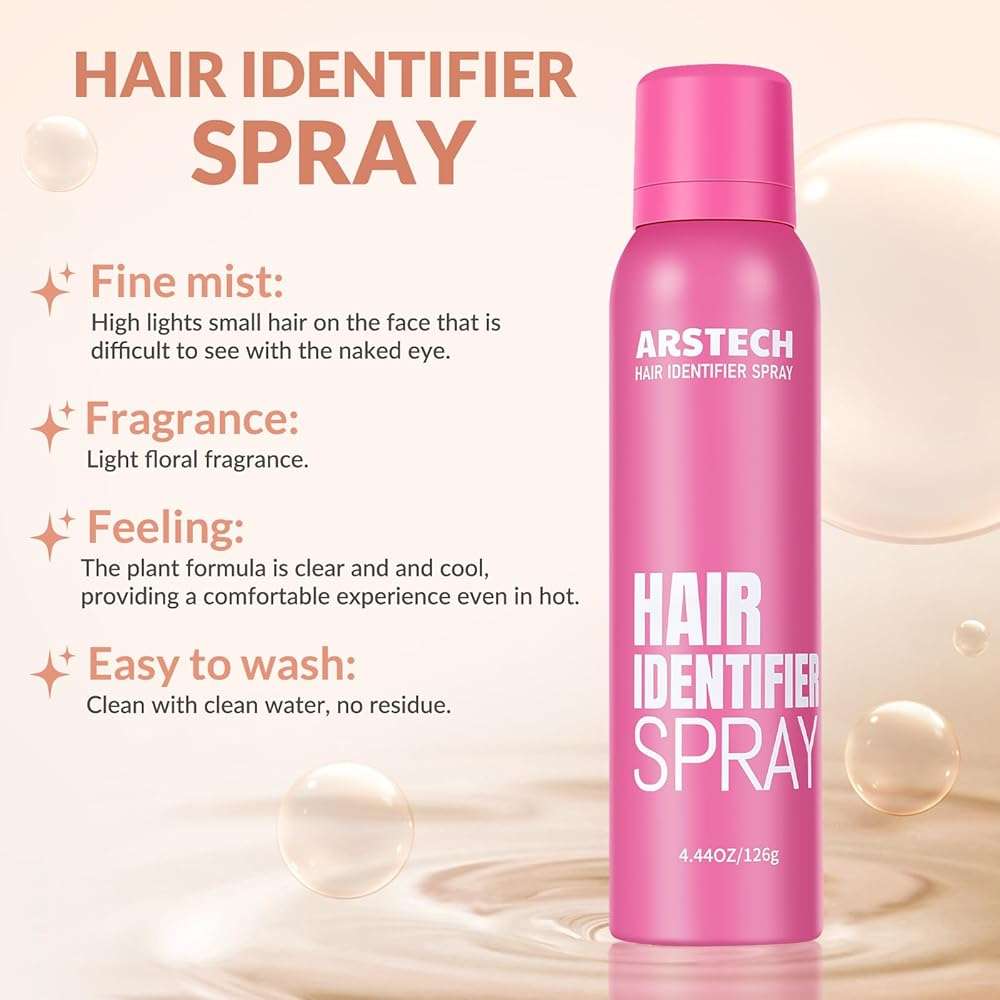 Hair Identifier Spray for Face Shaving Dermaplaning Tool Skin Body Dermaplaning Spray for Women with 4 Face Razor for Face Shaver Hair Removal Kit Excess Hair Dermaplane Razor for Women Face - Image 4