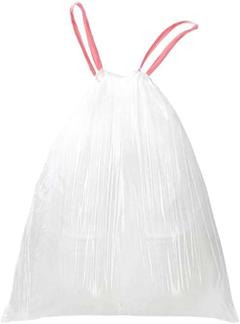 WAIKAS 13 Gallon Trash Bags Drawstring, Pack of 28 Garbage Bags for Kitchen and Home Use, 63x70cm Size, 12g/pcs, Unscented, White - Image 1