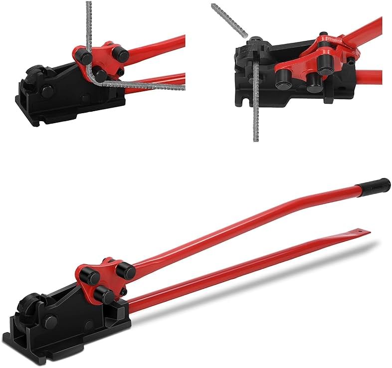 Threlaco Rebar Bender & Cutter 2 in 1 Rod Bender Metal Bending Tool Manual Effortlessly Cut and Bend Rebar up to 5/8" Bending Machine, Red - Product Image