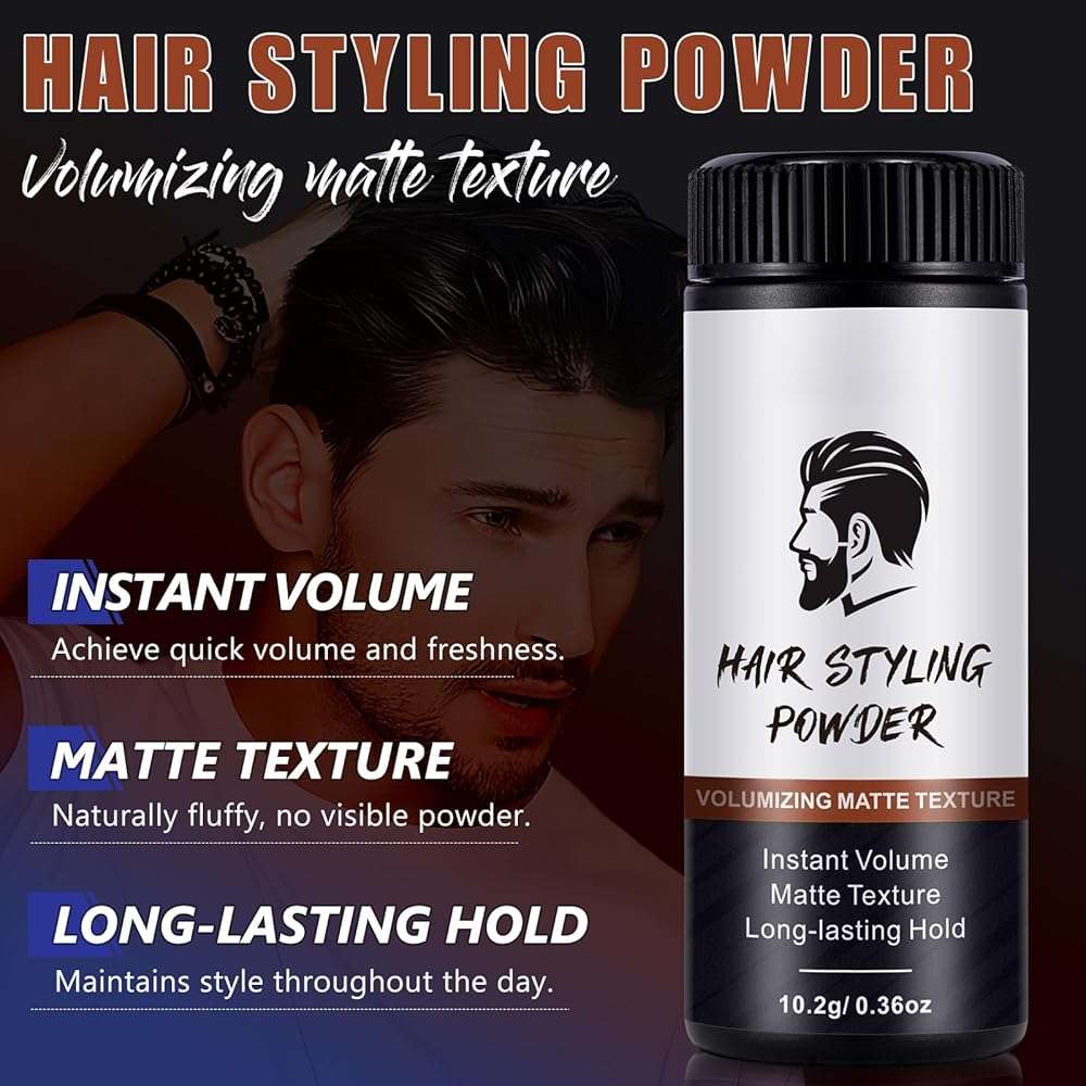 ISUNRISE Hair Styling Powder for Men & Women - Texture Powder - Easy to Apply - Natural Matte Hairstyle - Texturizing and Volumizing - 2 Pc Set, 10g - Image 3
