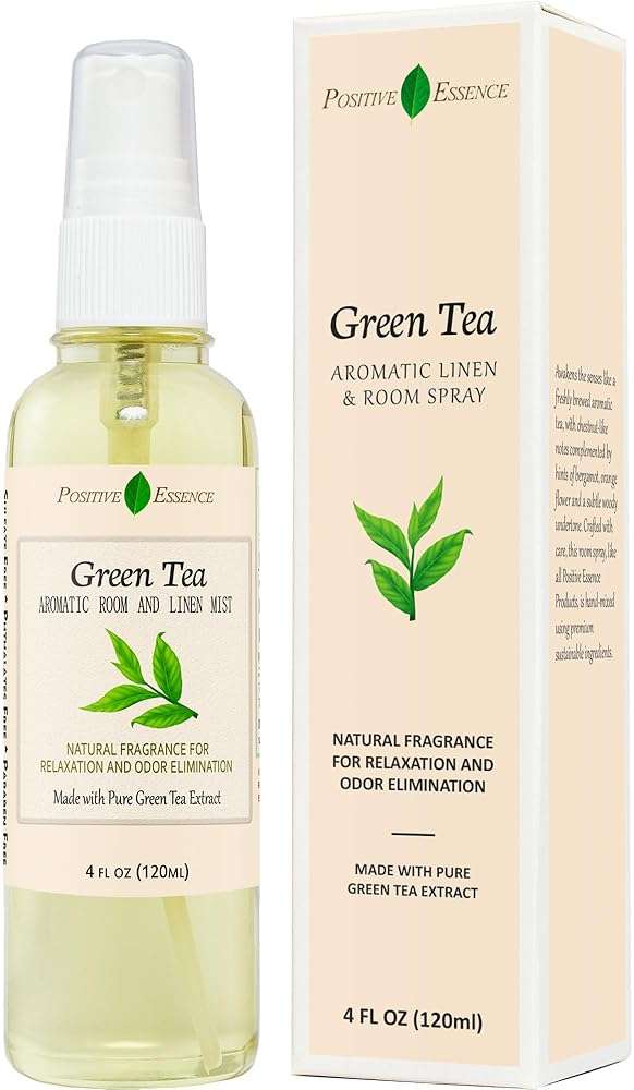 Green Tea Linen and Room Spray, Natural Air Freshener Made with Pure Green Tea Extract, Bathroom Air Freshener or Calming Pillow Spray - Image 1