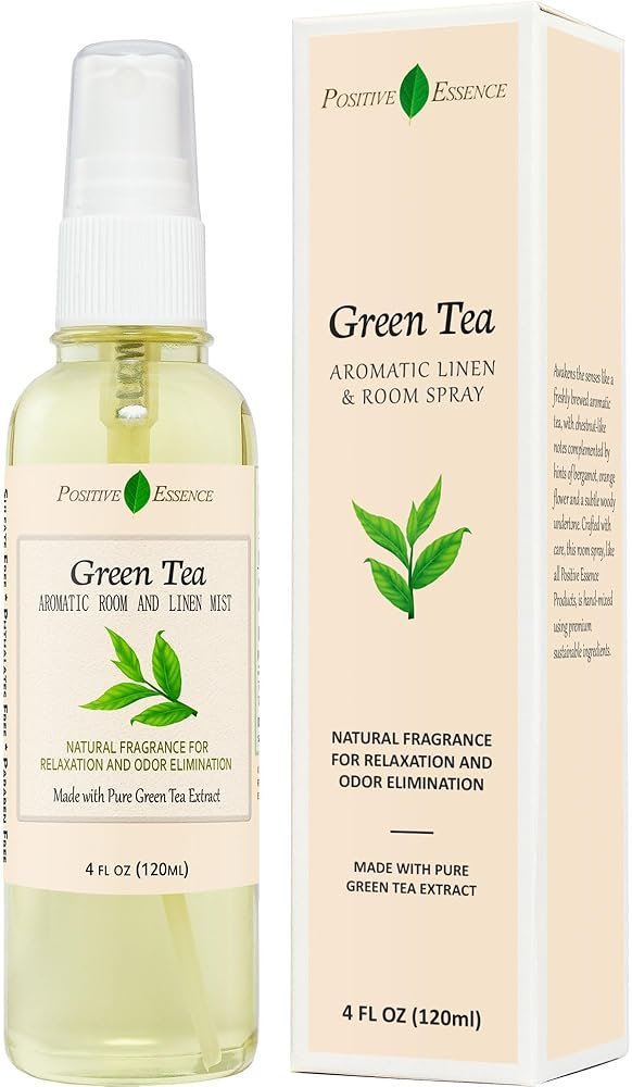 Green Tea Linen and Room Spray, Natural Air Freshener Made with Pure Green Tea Extract, Bathroom Air Freshener or Calming Pillow Spray - Product Image