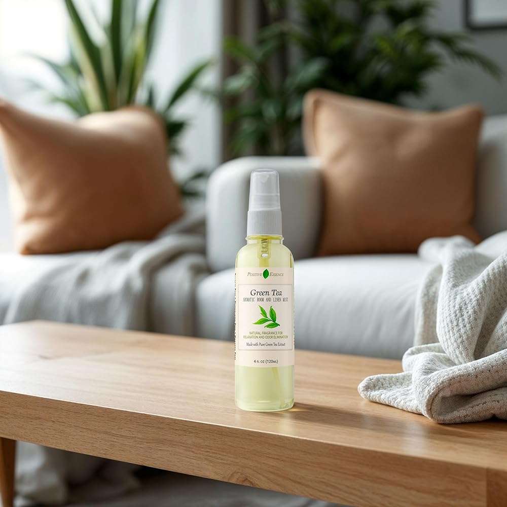 Green Tea Linen and Room Spray, Natural Air Freshener Made with Pure Green Tea Extract, Bathroom Air Freshener or Calming Pillow Spray - Image 3