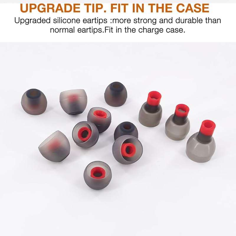 TENNMAK 12X Replacement Silicone Eartips for bmani T16 & Universal Earbuds | Compatible with bmani T16 / bmanl / ZINGBIRD Z67/ occiam T17/ Orancu A12/ TOZO T6 / T10/ Boean U8 U8I PRO U18 Earbuds,6 Pairs - Image 2