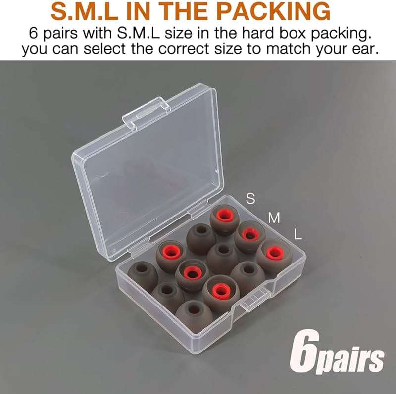 TENNMAK 12X Replacement Silicone Eartips for bmani T16 & Universal Earbuds | Compatible with bmani T16 / bmanl / ZINGBIRD Z67/ occiam T17/ Orancu A12/ TOZO T6 / T10/ Boean U8 U8I PRO U18 Earbuds,6 Pairs - Image 4