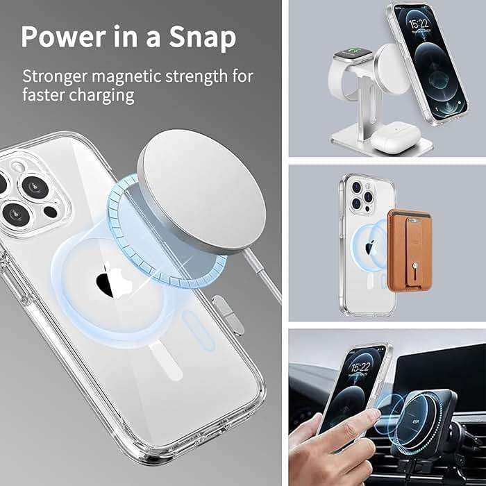 COOLQO Magnetic for iPhone 13 Pro Max Case with Screen Protectors, Compatible with MagSafe, Military Grade Drop Protection, Dual Layer Design Heavy Duty Protective Shockproof Phone Case, Clear - Image 4