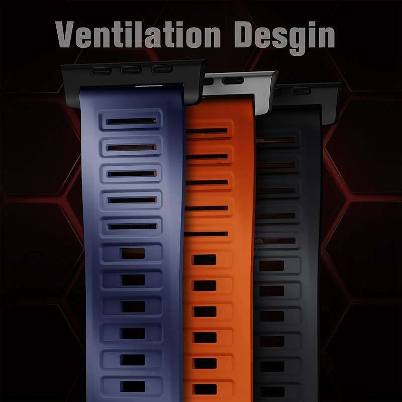 Bandletic R-FKM Sport Band + R-Lite Fit Magnetic Watchband Compatible with Apple Watch Ultra 2/Ultra Band 49mm/45mm/44mm/42mm for Men - Image 5