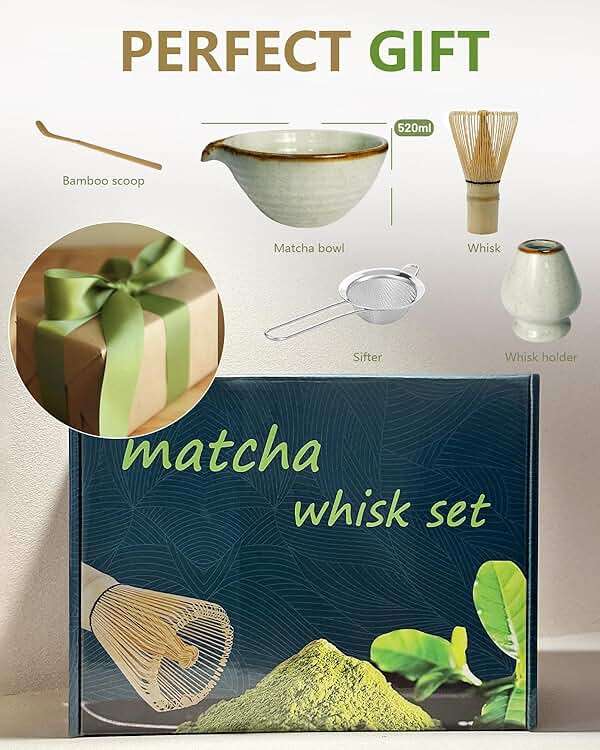 Taruzil Matcha Whisk Set with Matcha Bowl, Matcha Bamboo Whisk, Scoop, Sifter, Matcha Whisk Holder Unique Gifts for Women Men Girl Friend Home Kitchen Decor Gifts for Christmas, Birthday,Halloween - Image 6