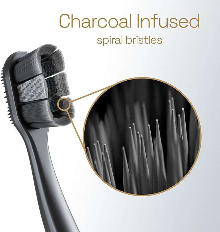 Colgate Total Active Prevention Soft Bristle Whitening Toothbrushes, Soft Toothbrush with Charcoal Infused Bristles, Helps Whiten and Reaches Deeper Along The Gumline and Between Teeth, Black, 2 Pack - Image 4