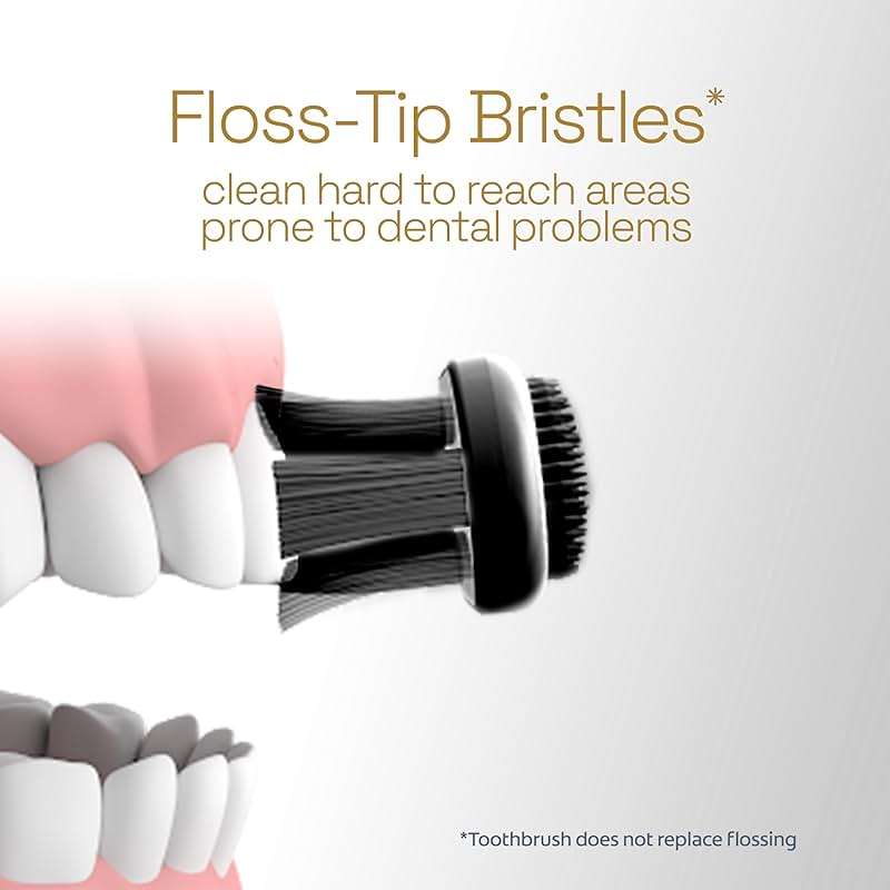 Colgate Total Active Prevention Soft Bristle Whitening Toothbrushes, Soft Toothbrush with Charcoal Infused Bristles, Helps Whiten and Reaches Deeper Along The Gumline and Between Teeth, Black, 2 Pack - Image 7