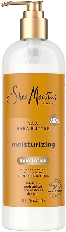 SheaMoisture Moisturizing Body Lotion with Raw Shea Butter, Argan Oil and Pro-Ceramides, Restoring Dry Skin, 24H Moisturizing 16 oz - Product Image