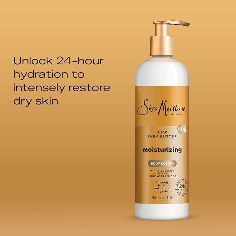 SheaMoisture Moisturizing Body Lotion with Raw Shea Butter, Argan Oil and Pro-Ceramides, Restoring Dry Skin, 24H Moisturizing 16 oz - Image 3