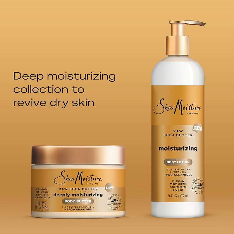 SheaMoisture Moisturizing Body Lotion with Raw Shea Butter, Argan Oil and Pro-Ceramides, Restoring Dry Skin, 24H Moisturizing 16 oz - Image 4