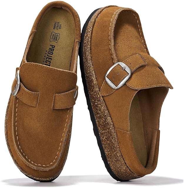 Project Cloud 100% Genuine Leather Moccasin-Style Clogs for Women - Memory Foam and Water Resistant Mules Slip-on - Non-Slip and Durable Clogs Casual Shoes for Women Footwear - Image 1