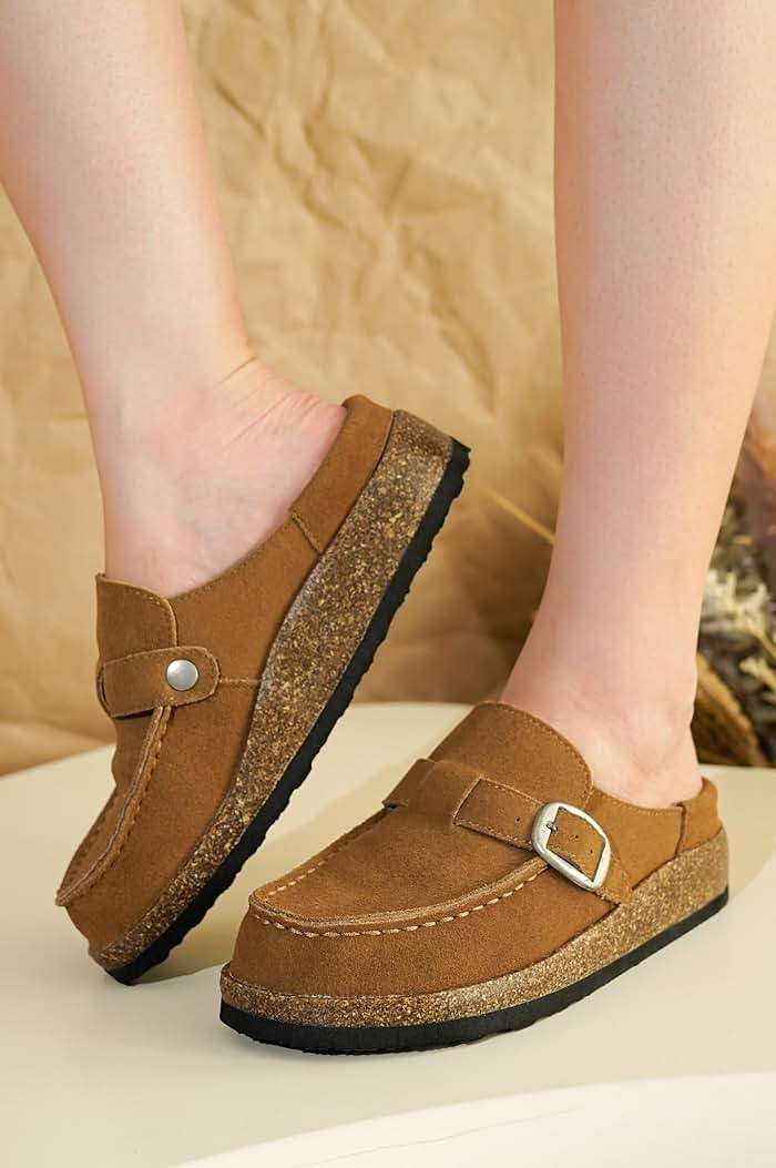 Project Cloud 100% Genuine Leather Moccasin-Style Clogs for Women - Memory Foam and Water Resistant Mules Slip-on - Non-Slip and Durable Clogs Casual Shoes for Women Footwear - Image 5