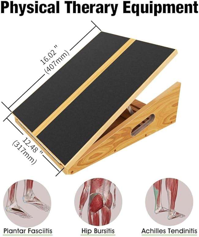 Professional Wooden Slant Board, Adjustable Incline Board and Calf Stretcher, Slant Board for Calf Stretching, Balance Stretch Board - Image 3