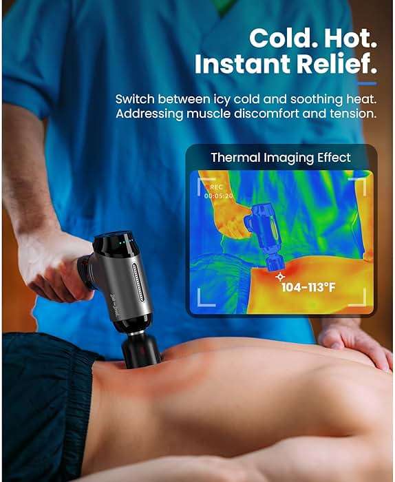 BOB AND BRAD T2 Pro Massage Gun with Heat and Cold, Deep Tissue Percussion Massager Gun for Pain Relief, Muscle Massager, Electric Back Massagers for Professional Athletes Runner - Image 3