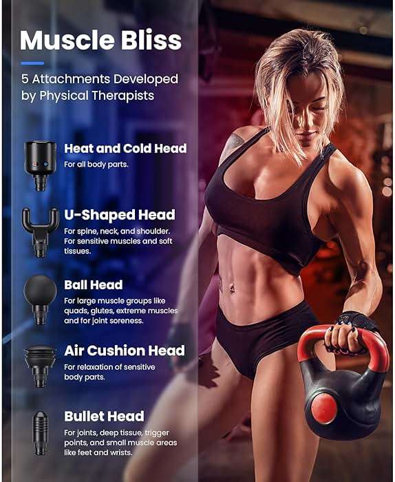 BOB AND BRAD T2 Pro Massage Gun with Heat and Cold, Deep Tissue Percussion Massager Gun for Pain Relief, Muscle Massager, Electric Back Massagers for Professional Athletes Runner - Image 9