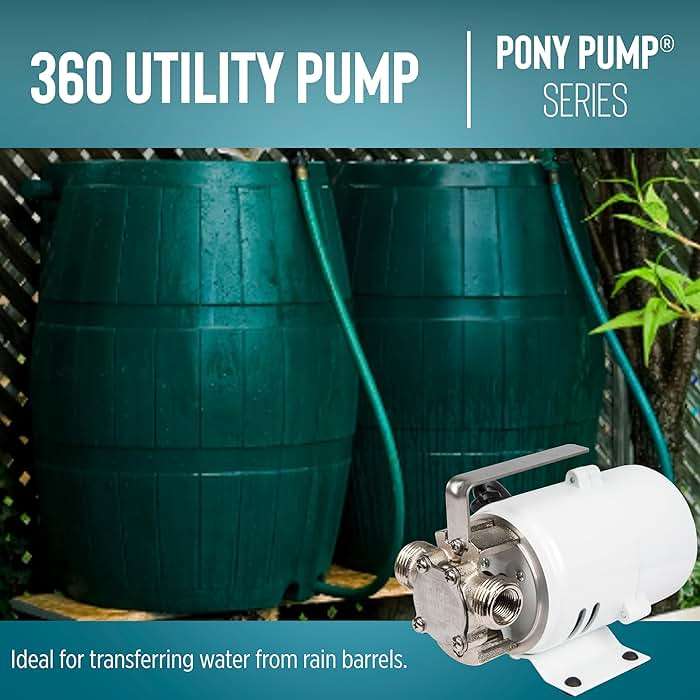Little Giant 360 115V, 360 GPH, 1/10 HP, Plated Brass Non-Submersible Multi-Purpose Utility Water Transfer Pony Pump with 6-Ft. Cord, White, 555112 - Image 6