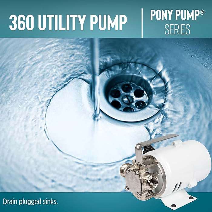 Little Giant 360 115V, 360 GPH, 1/10 HP, Plated Brass Non-Submersible Multi-Purpose Utility Water Transfer Pony Pump with 6-Ft. Cord, White, 555112 - Image 9