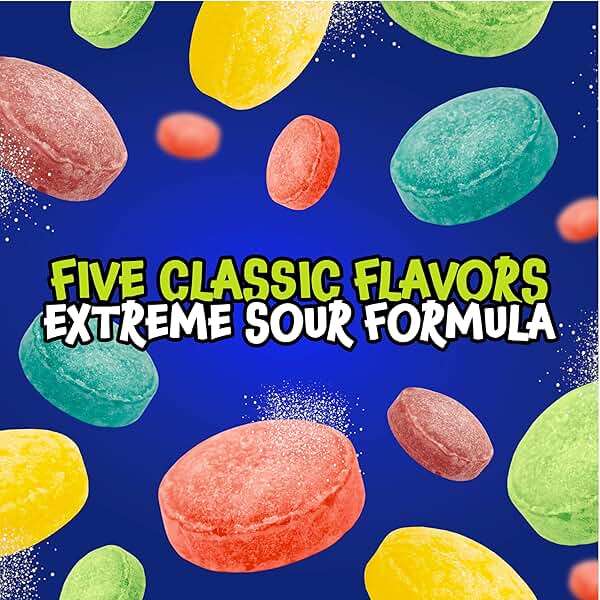 Sour Candy - 2 Pound Bulk Pack - Hard Candy Individdually Wrapped - Assorted Fruit Flavors Candies - Strawberry, Blue Raspberry, Cherry, Lemon, and Apple - Image 6