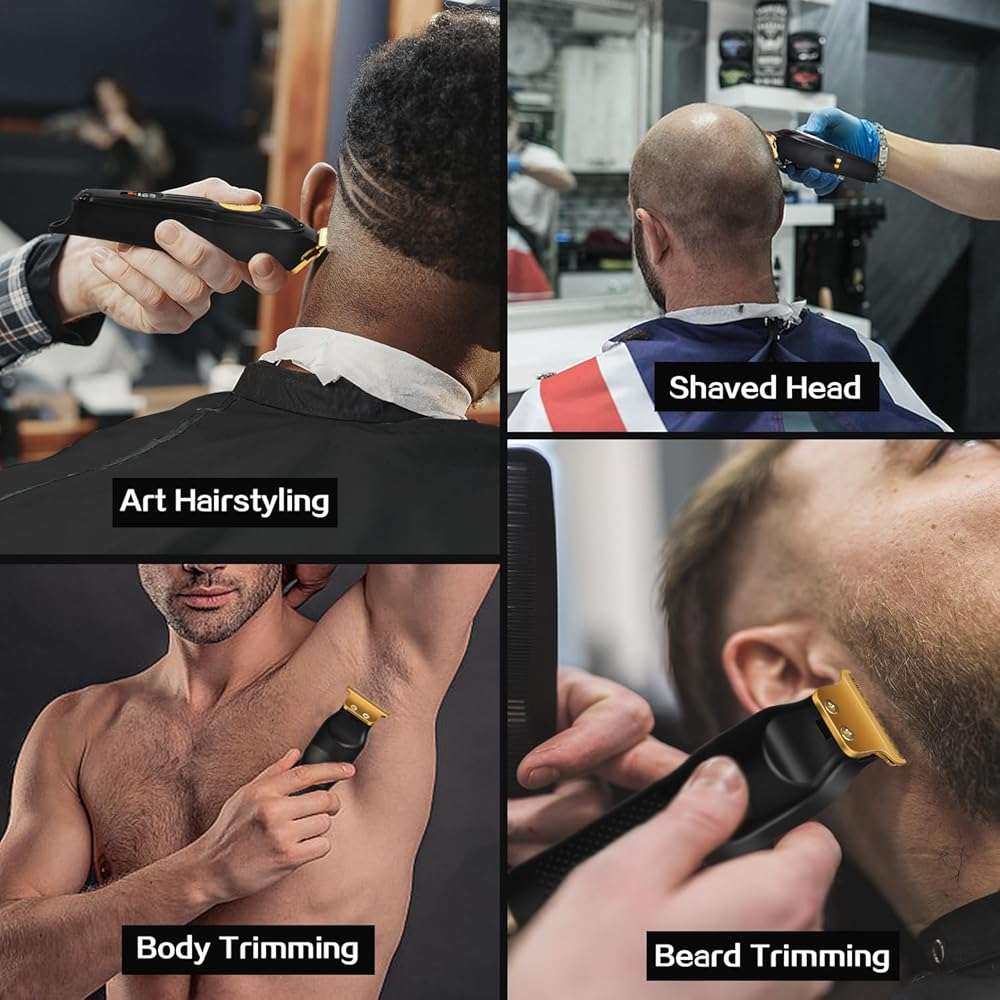 CIICII Mens Hair Clippers and Trimmers Set, Professional Cordless Barber Clippers for Hair Cutting Kit (Rechargeable USB Adjustable Beard & Hair Trimmer Haircut Kit) Clippers for Men DIY Home Salon - Image 7
