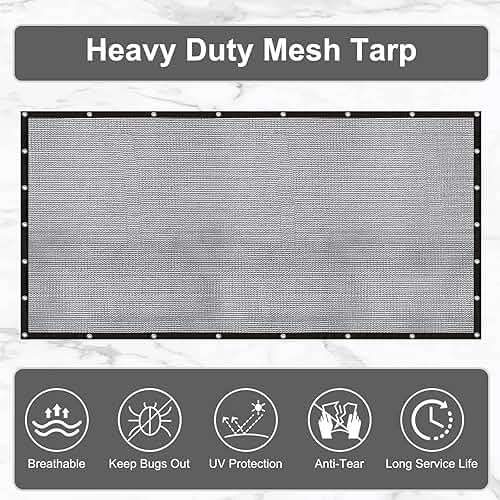 LOVE STORY 10x12FT Shade Cloth for Plant Heavy Duty Knitted Mesh Tarp with Grommets Screen Mesh Netting for Garden Patio Porch Pools Greenhouse Dump Truck - Image 2