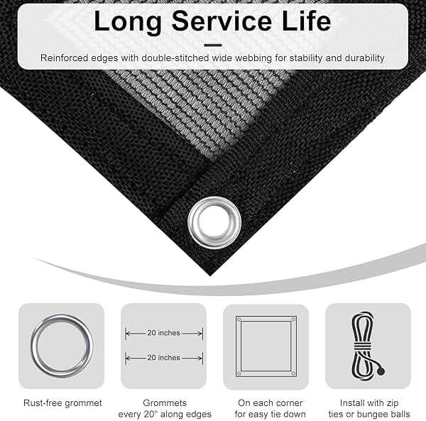 LOVE STORY 10x12FT Shade Cloth for Plant Heavy Duty Knitted Mesh Tarp with Grommets Screen Mesh Netting for Garden Patio Porch Pools Greenhouse Dump Truck - Image 4