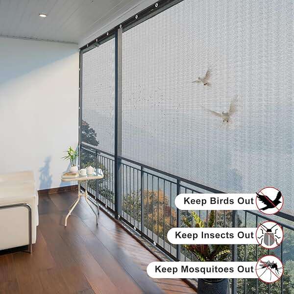 LOVE STORY 10x12FT Shade Cloth for Plant Heavy Duty Knitted Mesh Tarp with Grommets Screen Mesh Netting for Garden Patio Porch Pools Greenhouse Dump Truck - Image 5