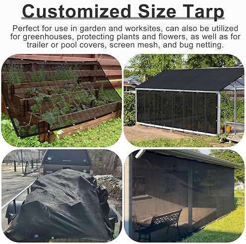 LOVE STORY 10x12FT Shade Cloth for Plant Heavy Duty Knitted Mesh Tarp with Grommets Screen Mesh Netting for Garden Patio Porch Pools Greenhouse Dump Truck - Image 7