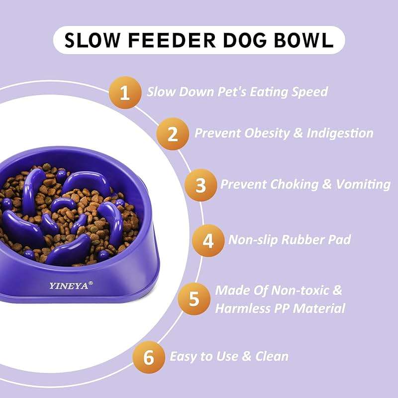 YINEYA 2PCS Slow Feeder Dog Bowls, Pet Supplies That Slow Down Eating, Pet Food Bowls, Maze Dog Puzzle Feeder for Medium Breed - Image 2
