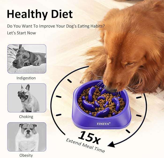 YINEYA 2PCS Slow Feeder Dog Bowls, Pet Supplies That Slow Down Eating, Pet Food Bowls, Maze Dog Puzzle Feeder for Medium Breed - Image 3