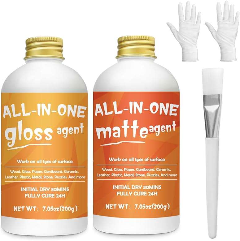 1DFAUL Crafts Sealer Gloss Matte Finish, 400ml All in One Decoupage Glue, Varnish, and Finish, All Purpose Craft Glue for Wood, Paper, Acrylic Paints, Ceramics, Fabrics, Clay - Image 2