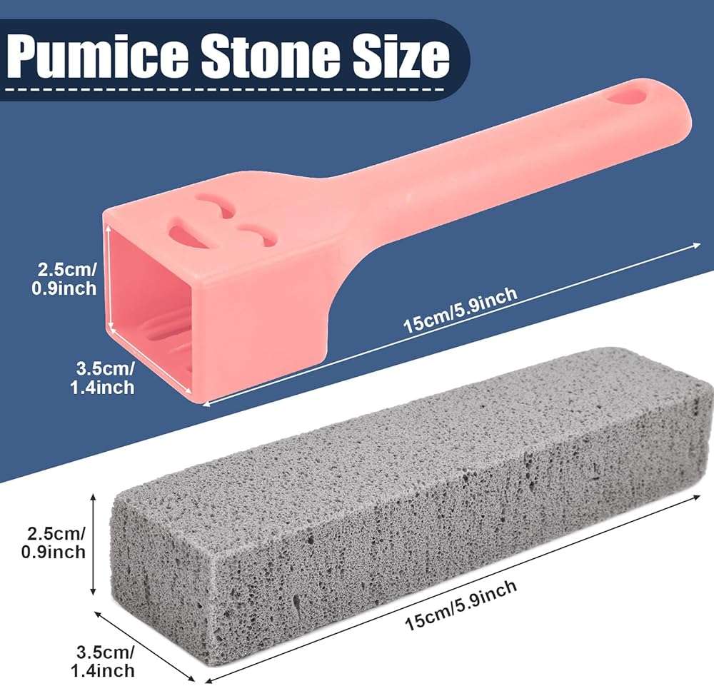 Navona 34 Pack Pumice Stone Scouring Sticks with 3 Universal Handles, Grey Pumice Stone for Cleaning Toilets, Bathrooms - Image 3