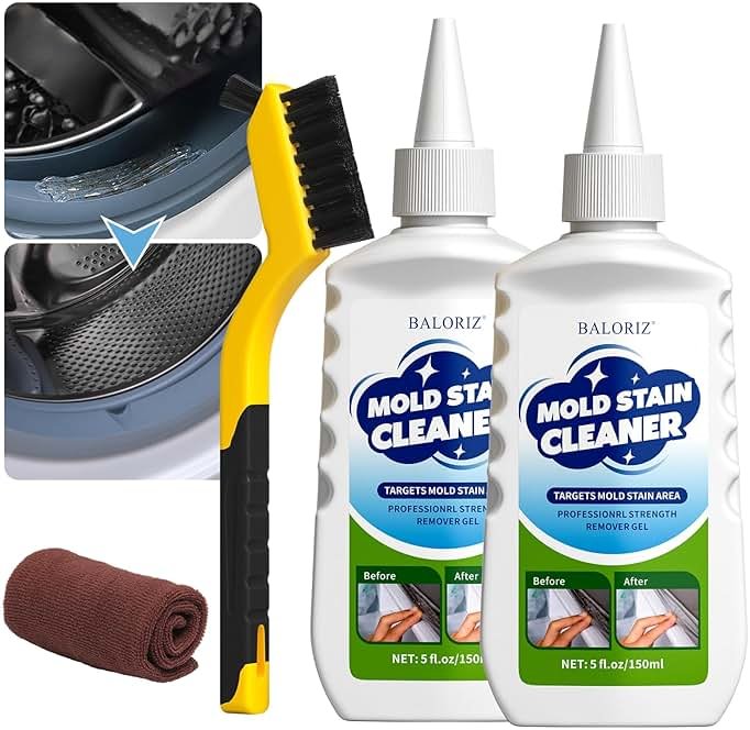 BALORIZ Home Remover Gel, 2 Packs Household Washing Machine Cleaner for Front Loader Washing Machine Seal, Refrigerator Strips, Cleaner For Tiles Grout Bathroom Cleaning Home Kitchen Sink Cleaning - Product Image
