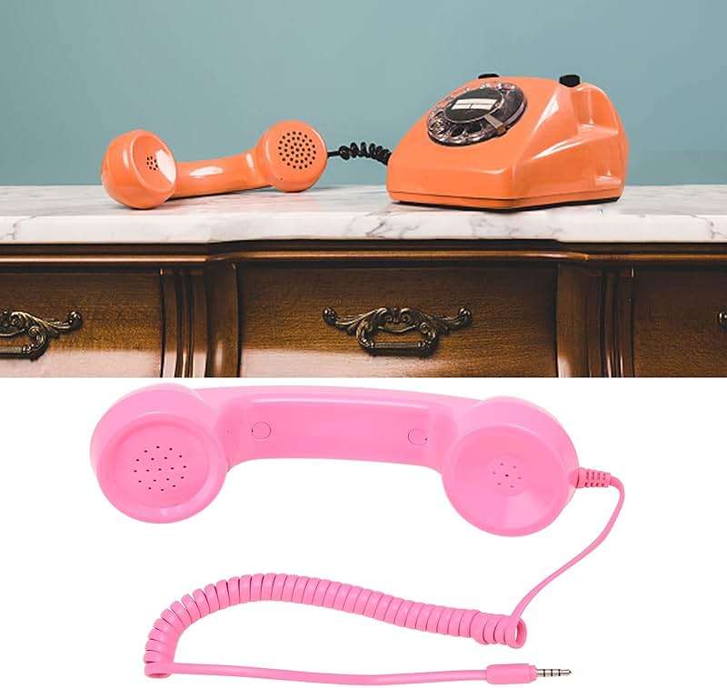 EIMSOAH Vintage Retro Telephone Handset with 3.5mm Jack Old Style Phone Receiver for Mobile Phone Computer Laptop (#1) Old School Phone Headset for Videobooth Teléfonos Analógicos y DECT - Image 1