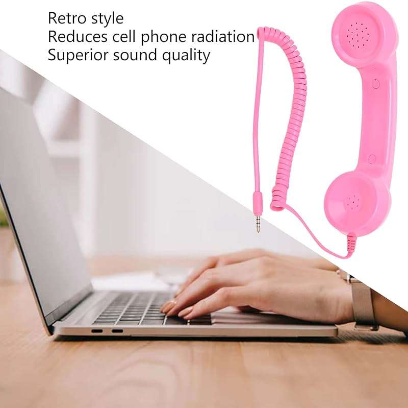 EIMSOAH Vintage Retro Telephone Handset with 3.5mm Jack Old Style Phone Receiver for Mobile Phone Computer Laptop (#1) Old School Phone Headset for Videobooth Teléfonos Analógicos y DECT - Image 3