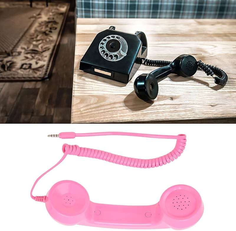 EIMSOAH Vintage Retro Telephone Handset with 3.5mm Jack Old Style Phone Receiver for Mobile Phone Computer Laptop (#1) Old School Phone Headset for Videobooth Teléfonos Analógicos y DECT - Image 4